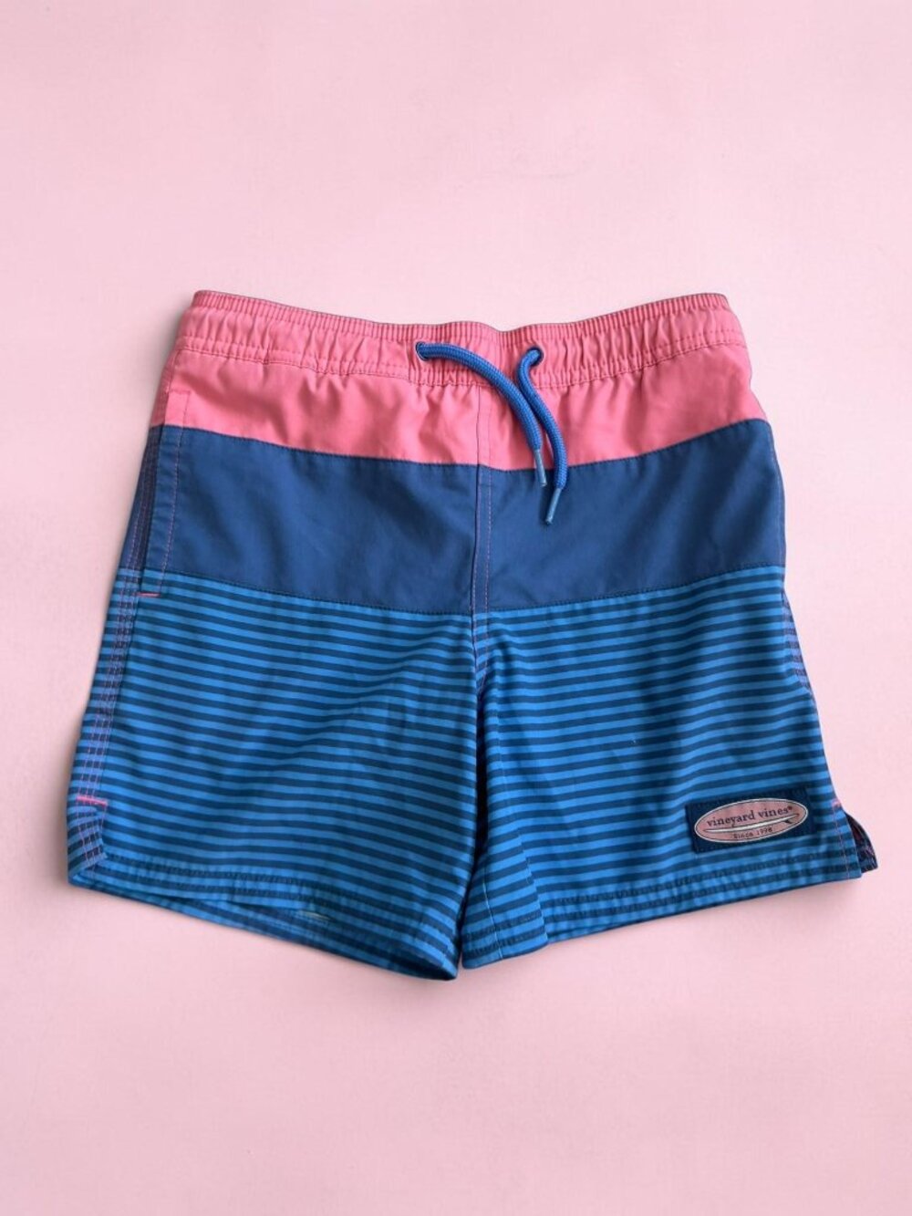 VINEYARD VINES Boys Pink Blue Swim Trunks Shorts Size 6